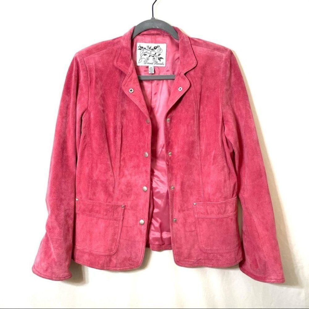 Vintage Bubblegum Pink Suede Jacket David Brooks